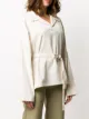 Le 17 Septembre open-collar tie-waist shirt