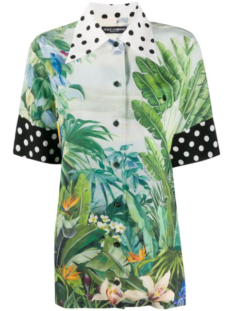 Dolce & Gabbana Jungle And Polka Dot Print Shirt Ss20 | Farfetch.com