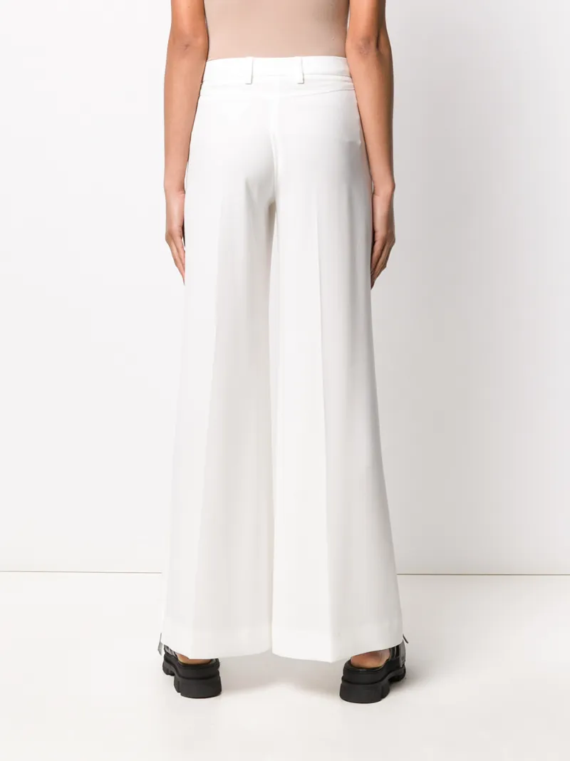 Shop Alberto Biani Flare Tailored Trousers In White