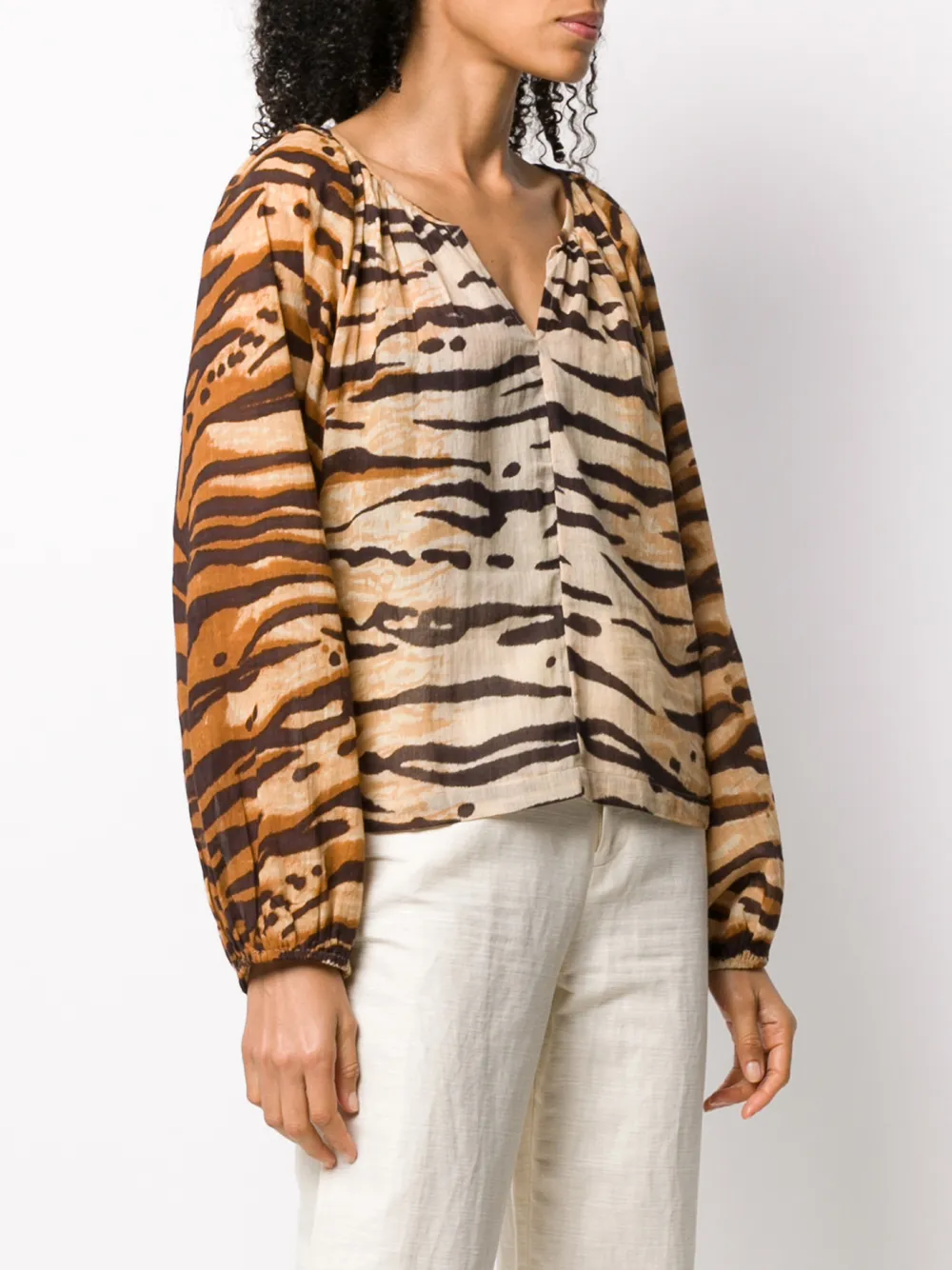 фото Mes demoiselles birmania tiger-print cotton blouse