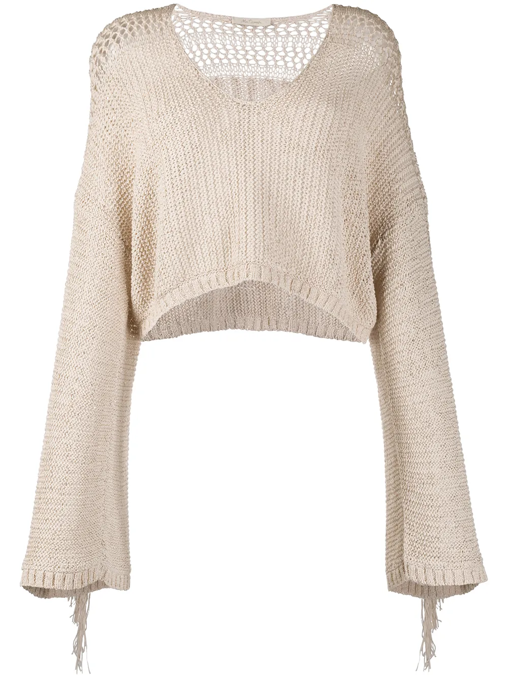 фото Mes demoiselles concha fringe-trimmed cropped jumper