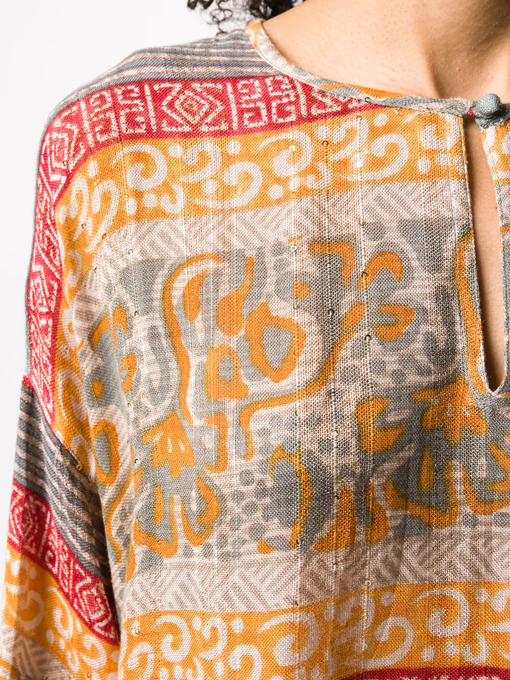 фото Mes demoiselles kanji tribal-print blouse