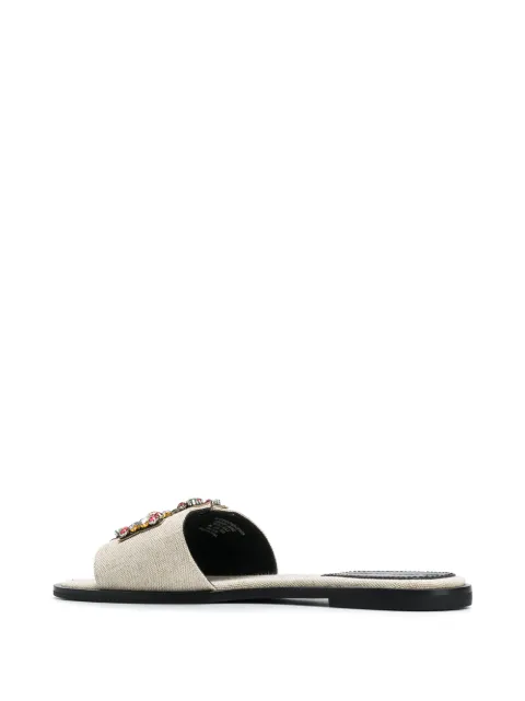 ines embellished leather slides
