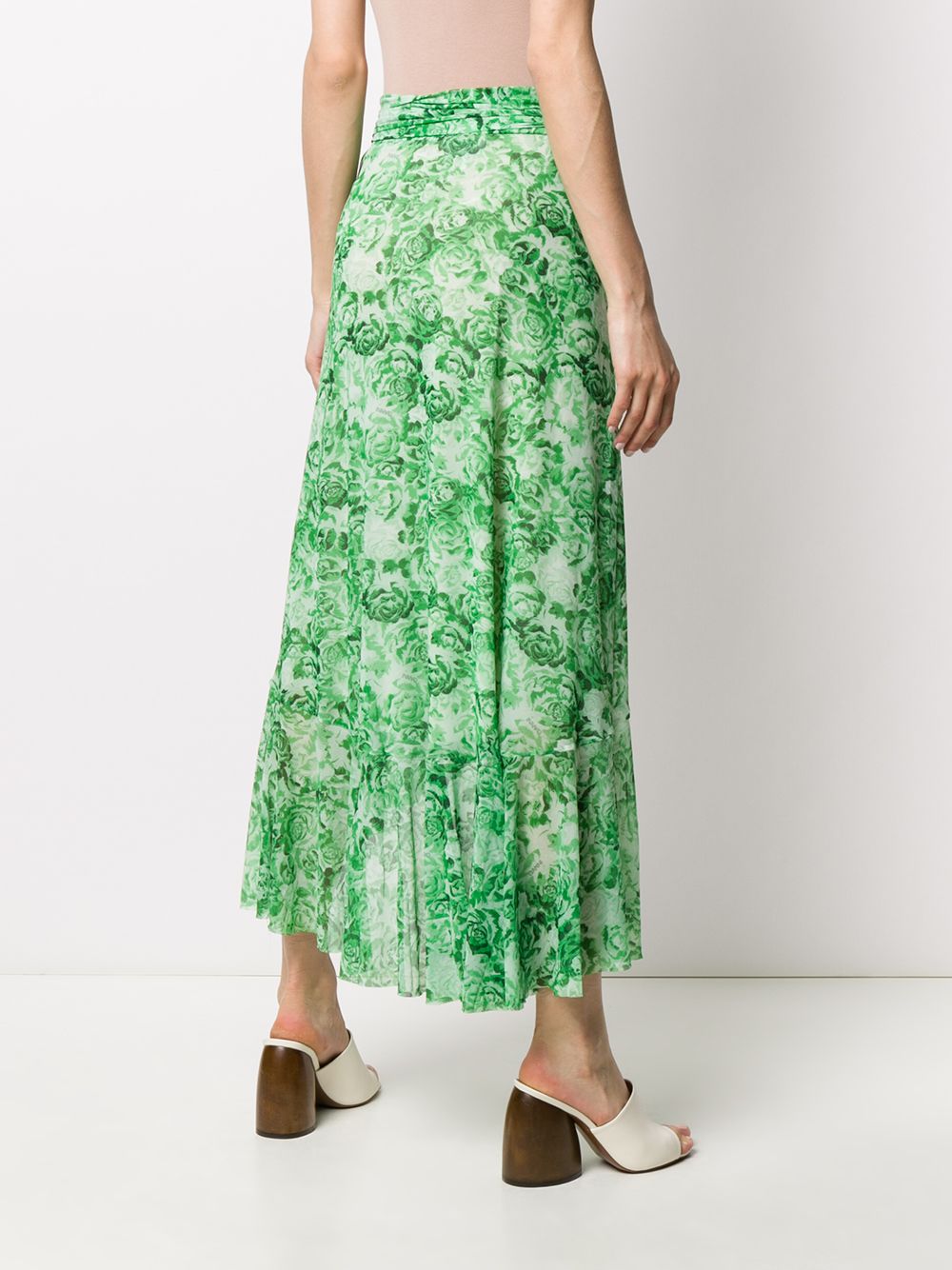 GANNI Rose Print Wrap Skirt - Farfetch