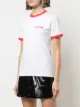 GANNI contrast-trim logo T-shirt