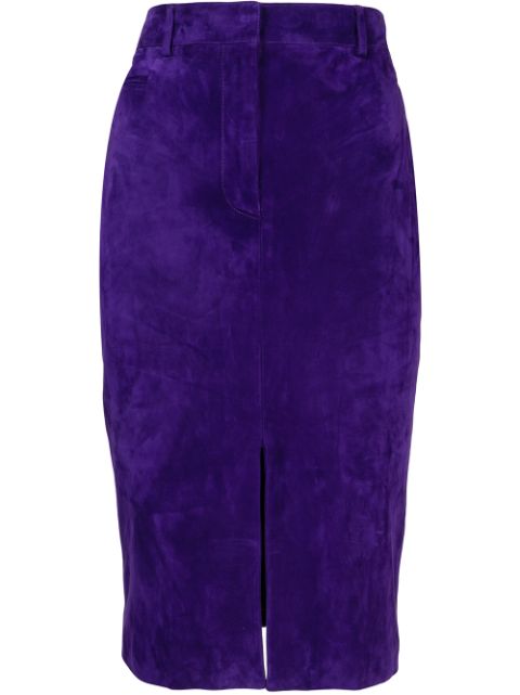 Shop purple Tom Ford high-waist slit pencil skirt with Express Delivery ...