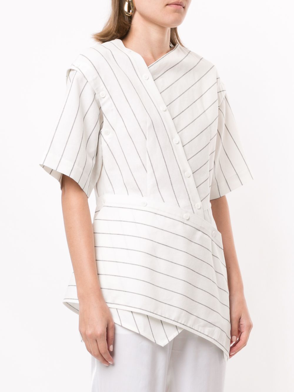 фото Goen.j asymmetric striped blouse