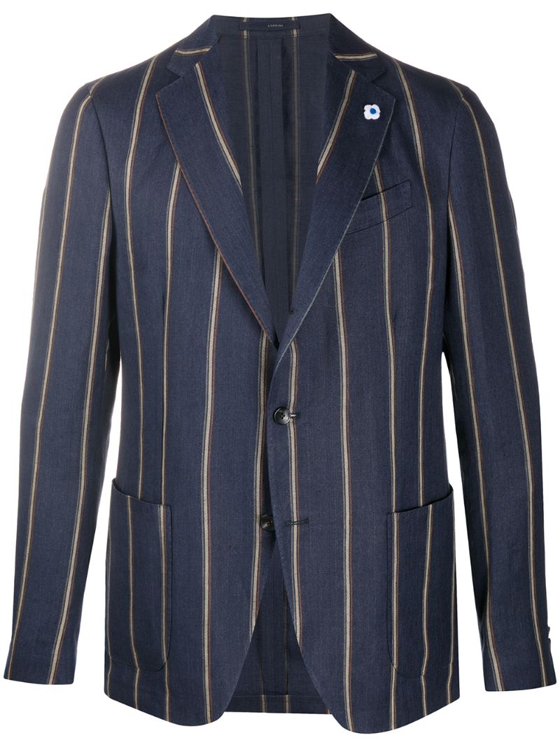 Lardini Single Breasted Blazer In Blue