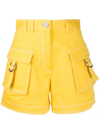 Shop yellow Balmain high-waisted cargo 