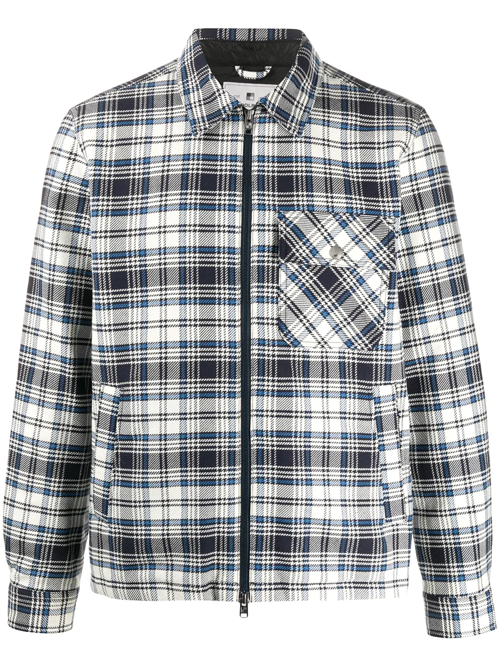 Woolrich checkered zipped jacket - Blau
