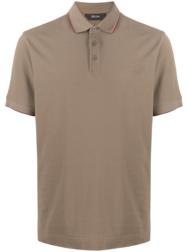 Z Zegna Logo-detail Polo Shirt In Brown
