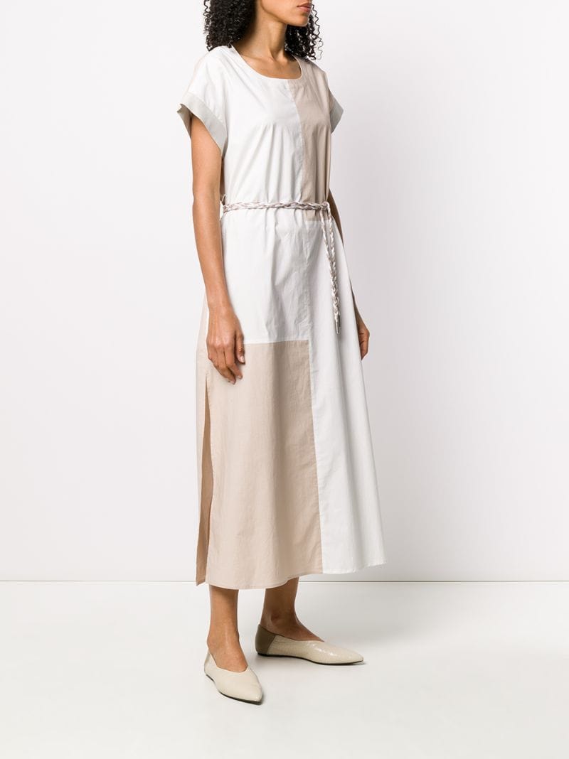 Shop Lorena Antoniazzi Colour Block Midi Dress In White