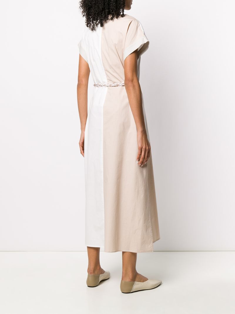 Shop Lorena Antoniazzi Colour Block Midi Dress In White