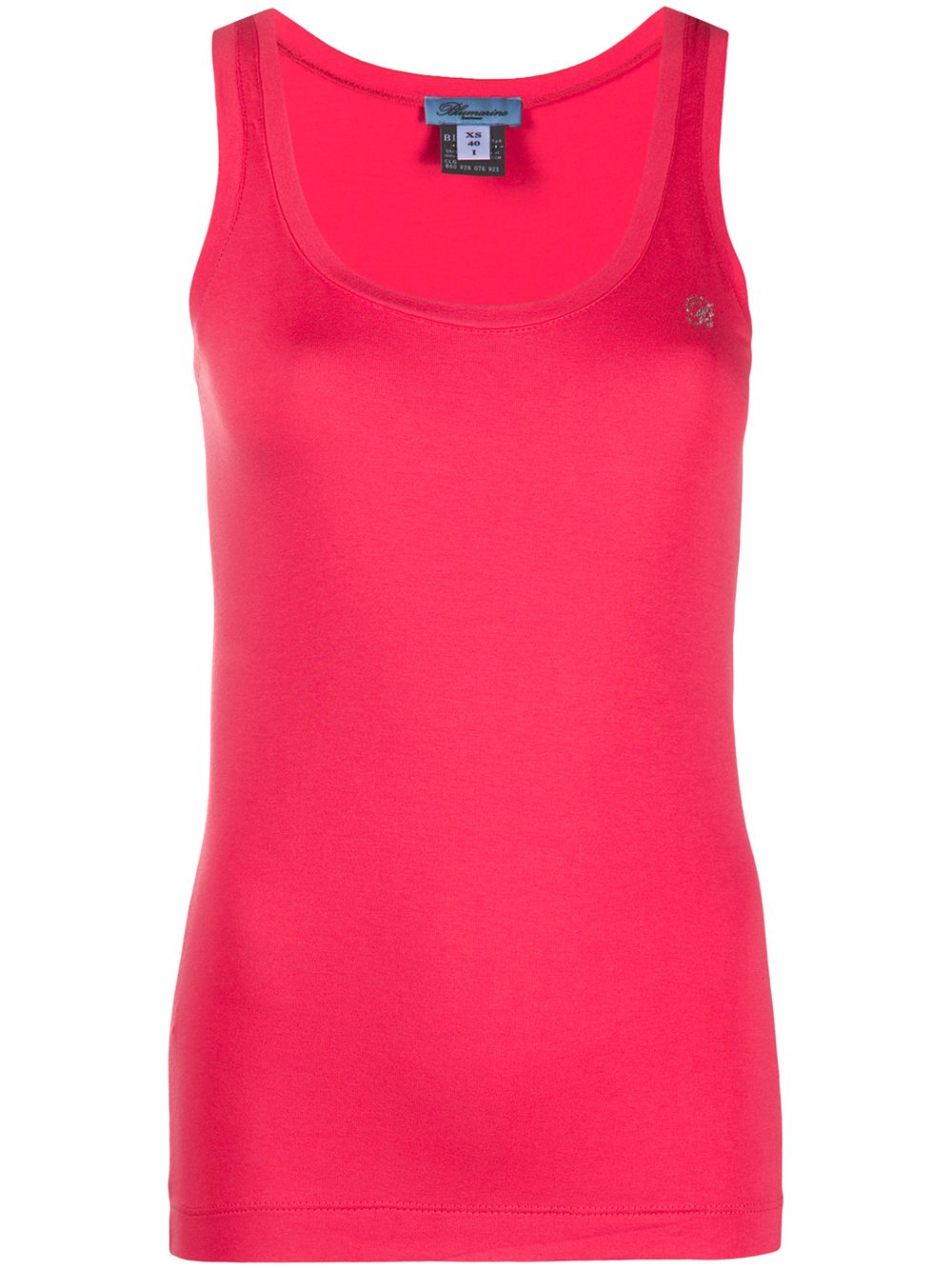 фото Blumarine rhinestone-logo tank top