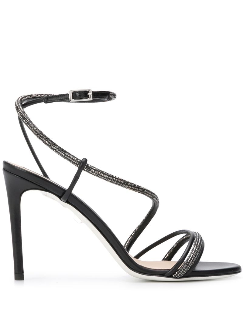 Greymer Embellished Strappy Sandals In Black