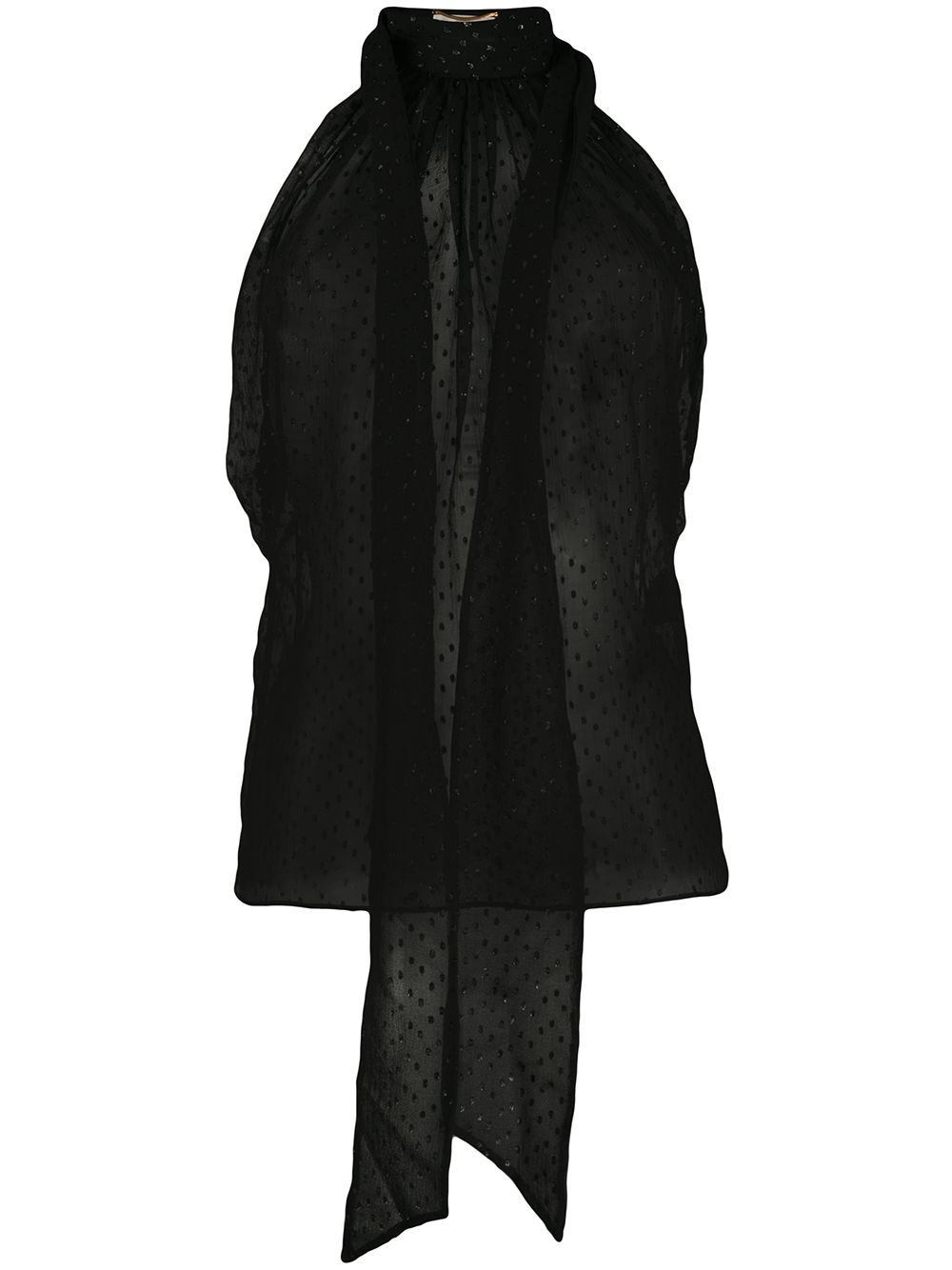 Shop black Saint Laurent glitter polka dot blouse with Express Delivery ...