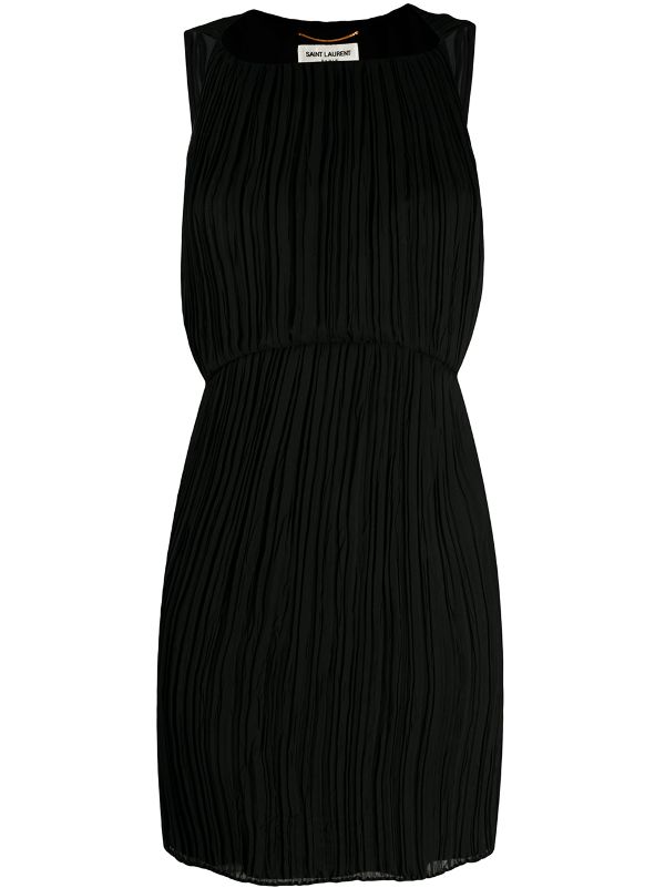 saint laurent pleated mini dress