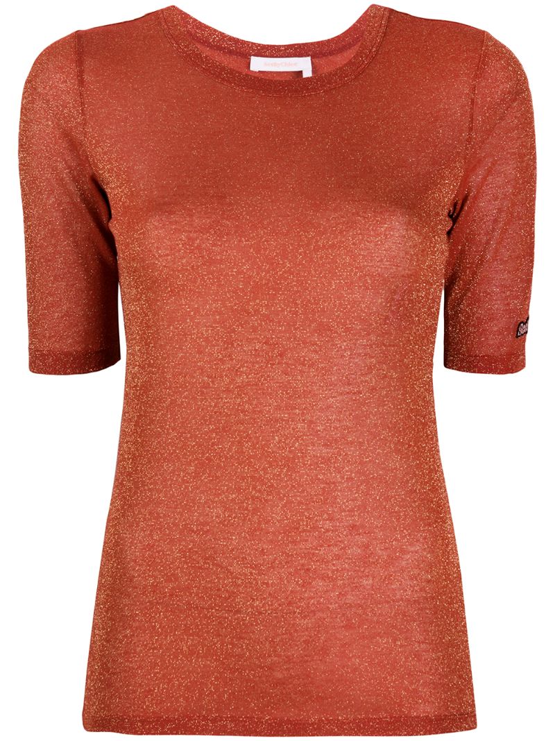 See By Chloé Slim Fit T-shirt In Brown