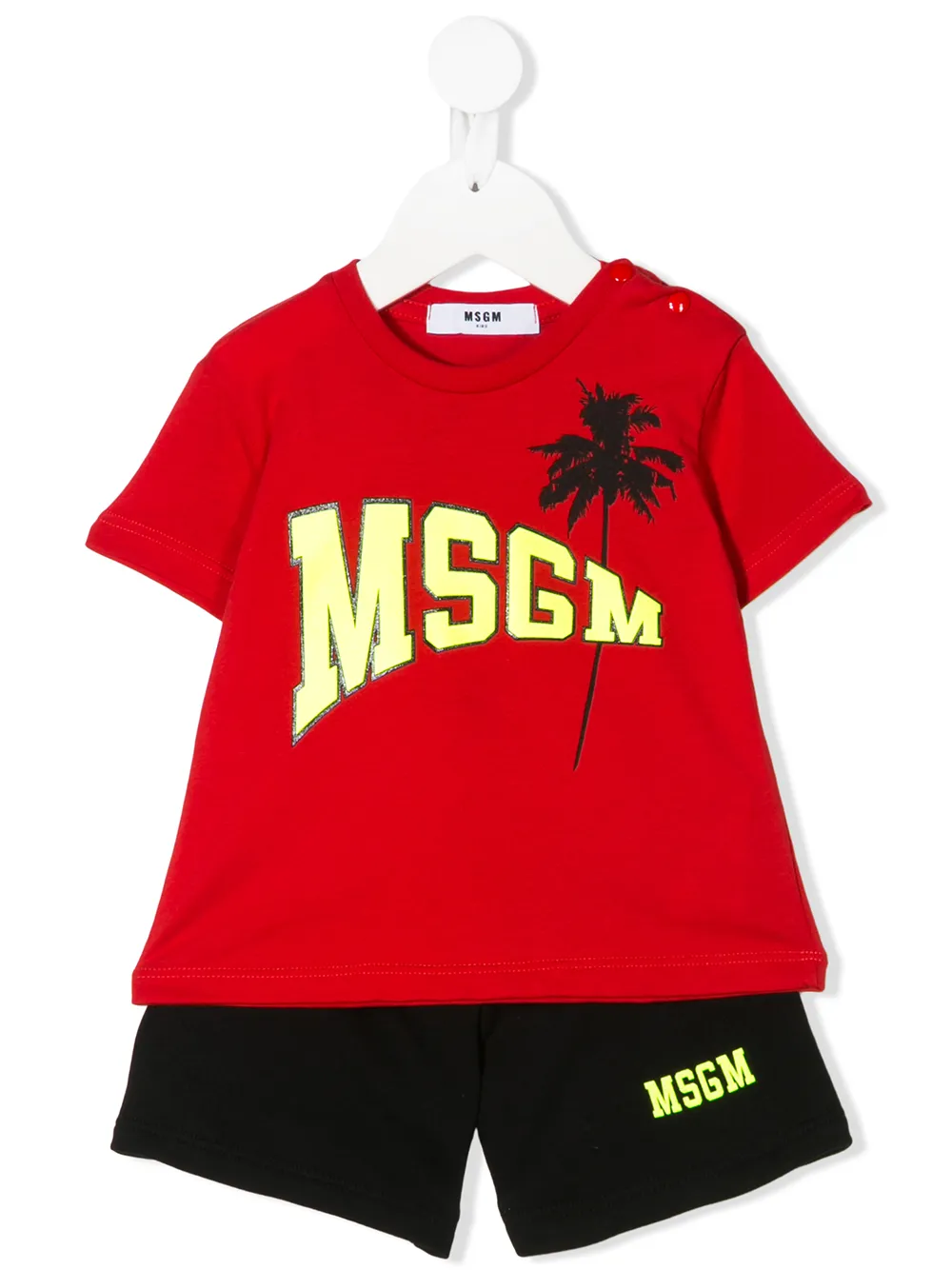 Msgm Babies' Logo Print Tracksuit In Red