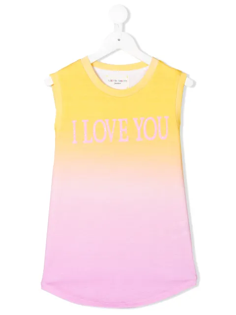 Alberta Ferretti Kids 슬로건 프린트 탱크 탑