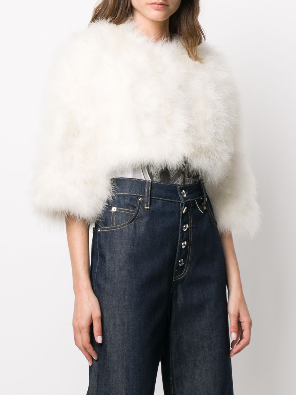 фото Yves salomon cropped fur jacket