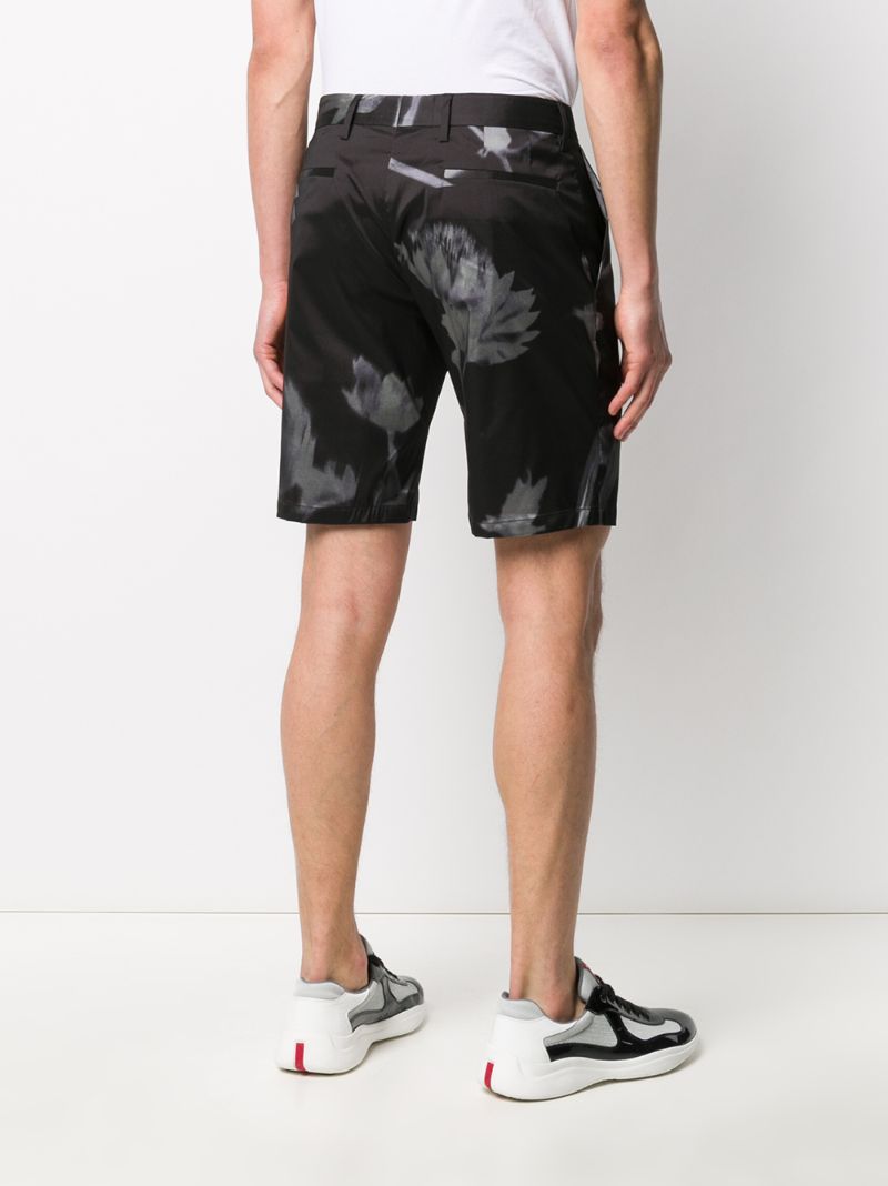 Shop Paul Smith Floral Printed Tailored Shorts In Black