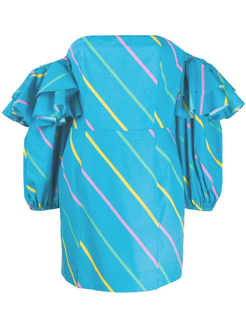 Rotate Birger Christensen Off The Shoulder Mini Dress In Blue