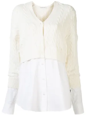 Shop White T By Alexander Wang Two Layer Cardigan With Express Delivery Farfetch