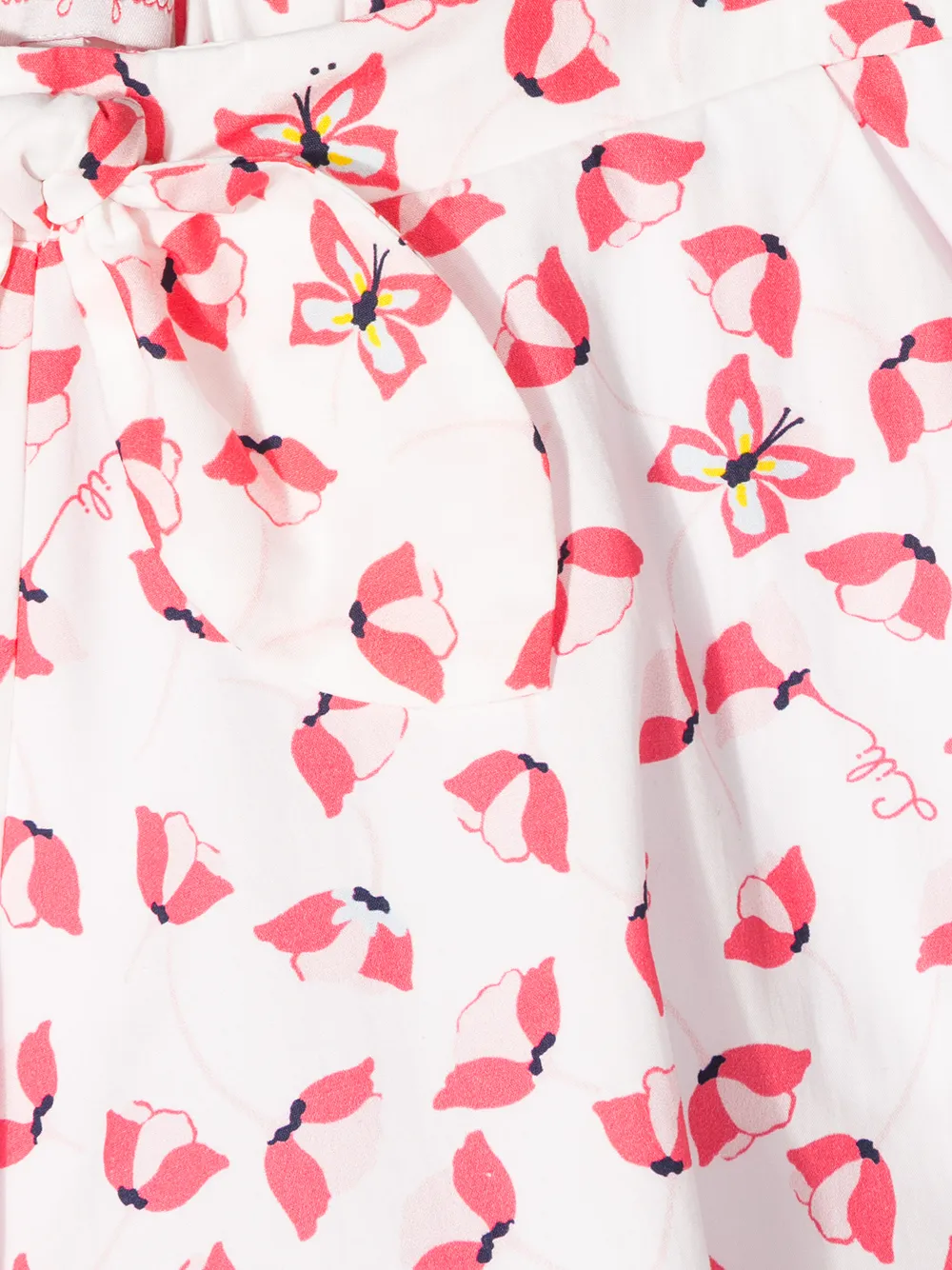  Lili Gaufrette Shorts Mit Blumen Print   Weiß 