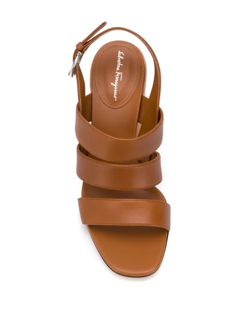 Salvatore Ferragamo brown strappy block 