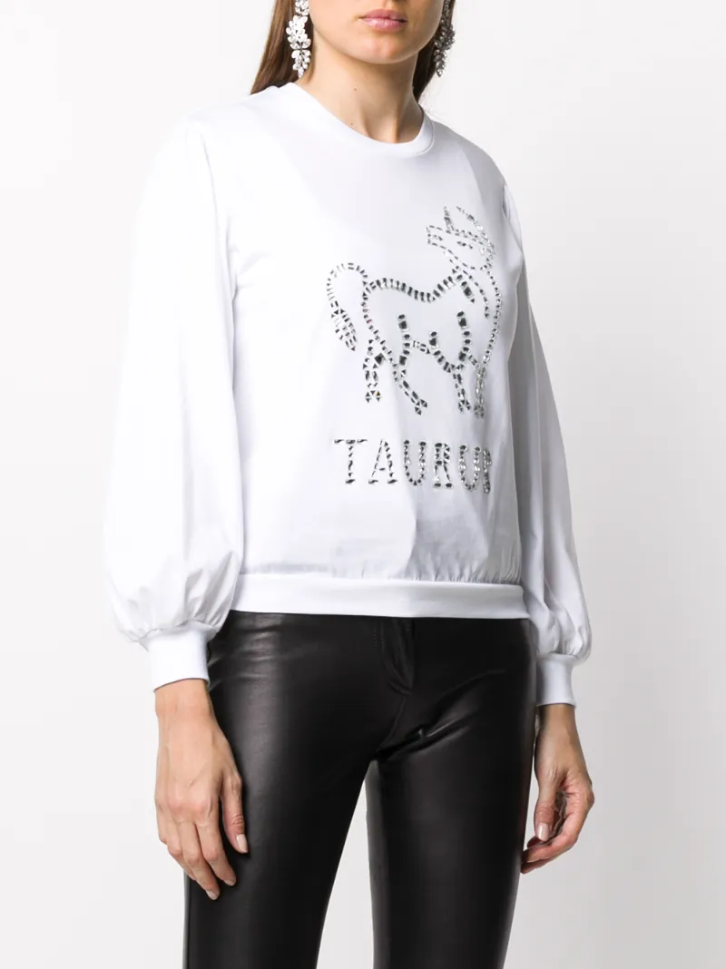 ALBERTA FERRETTI TAURUS CRYSTAL-EMBELLISHED SWEATSHIRT