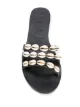 Manebi shell trim flat sandals
