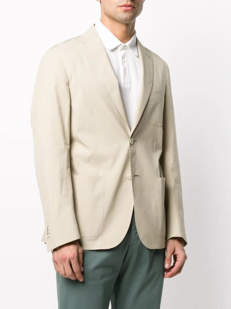 Corneliani Single Breasted Blazer In Neutrals