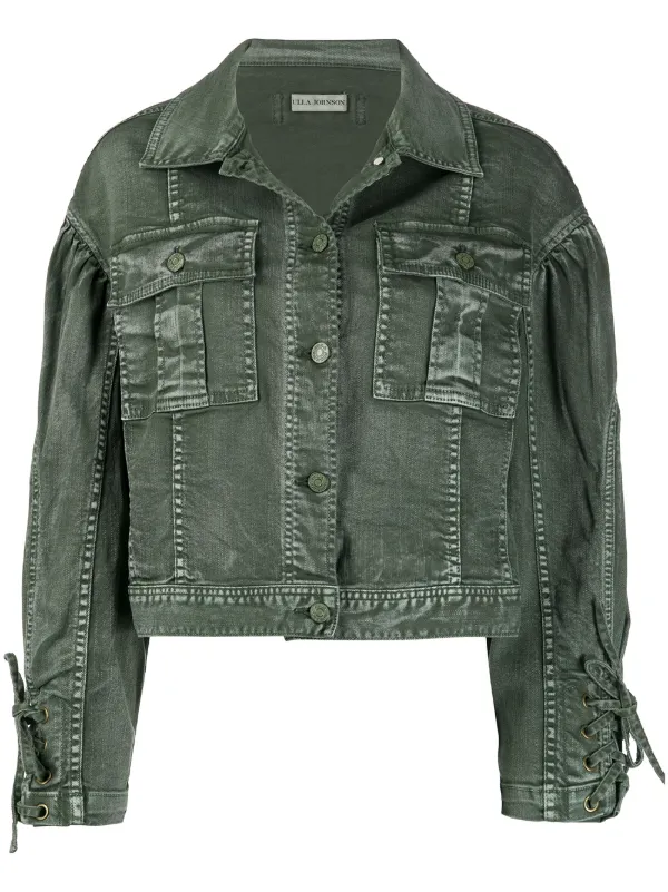 cropped jacket green