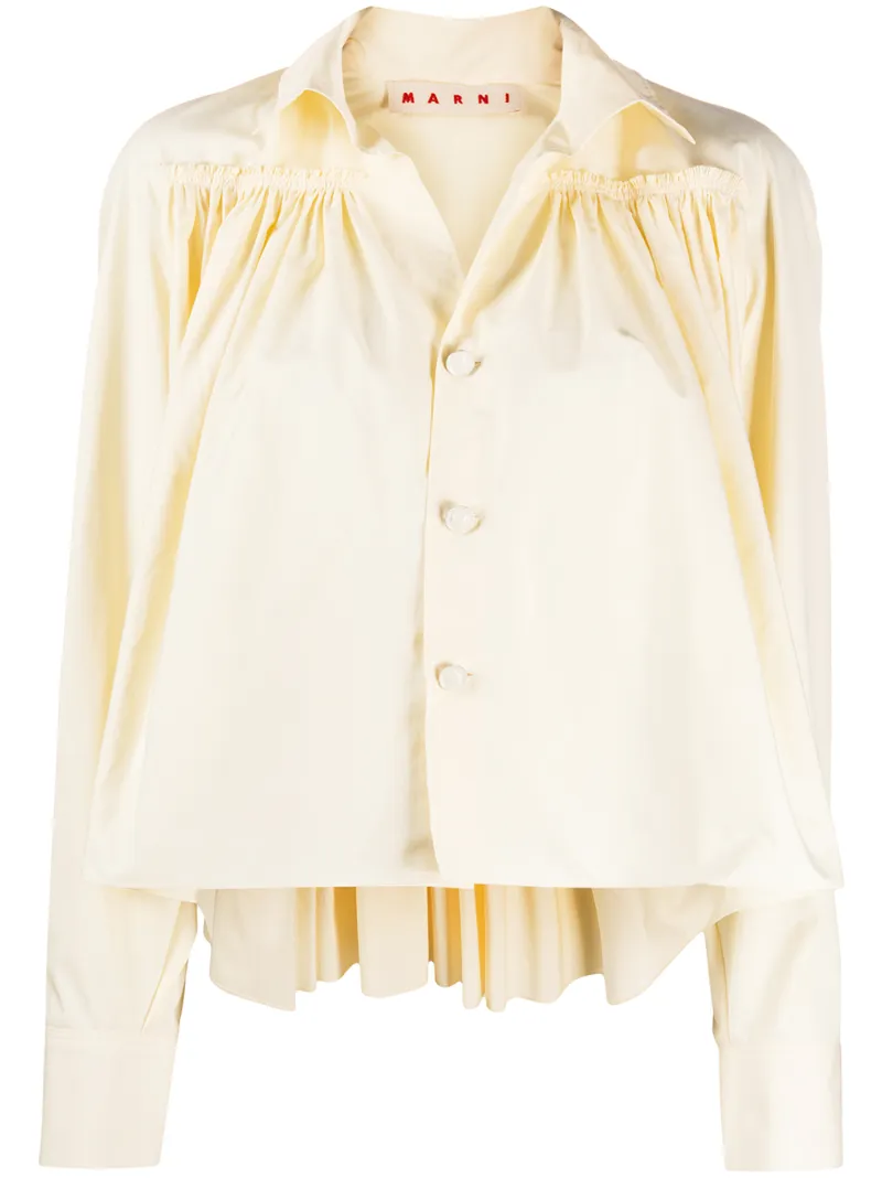 Marni Ruffle Detail Blouse In Neutrals