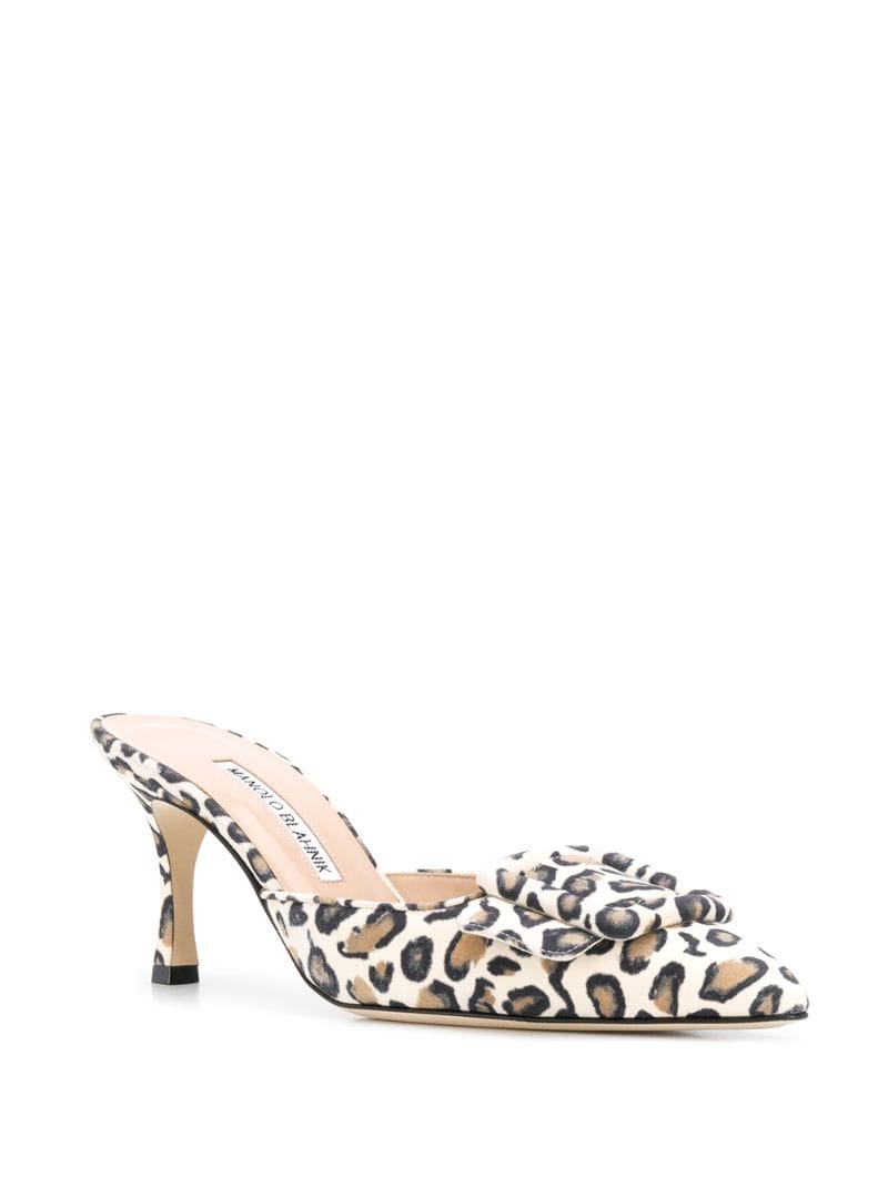 Shop Manolo Blahnik Maysale Leopard Mules In Neutrals