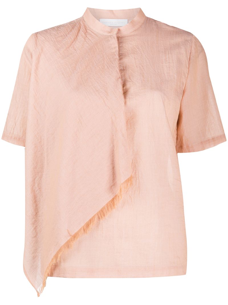 Fabiana Filippi Layered Mandarin Collar Shirt In Neutrals