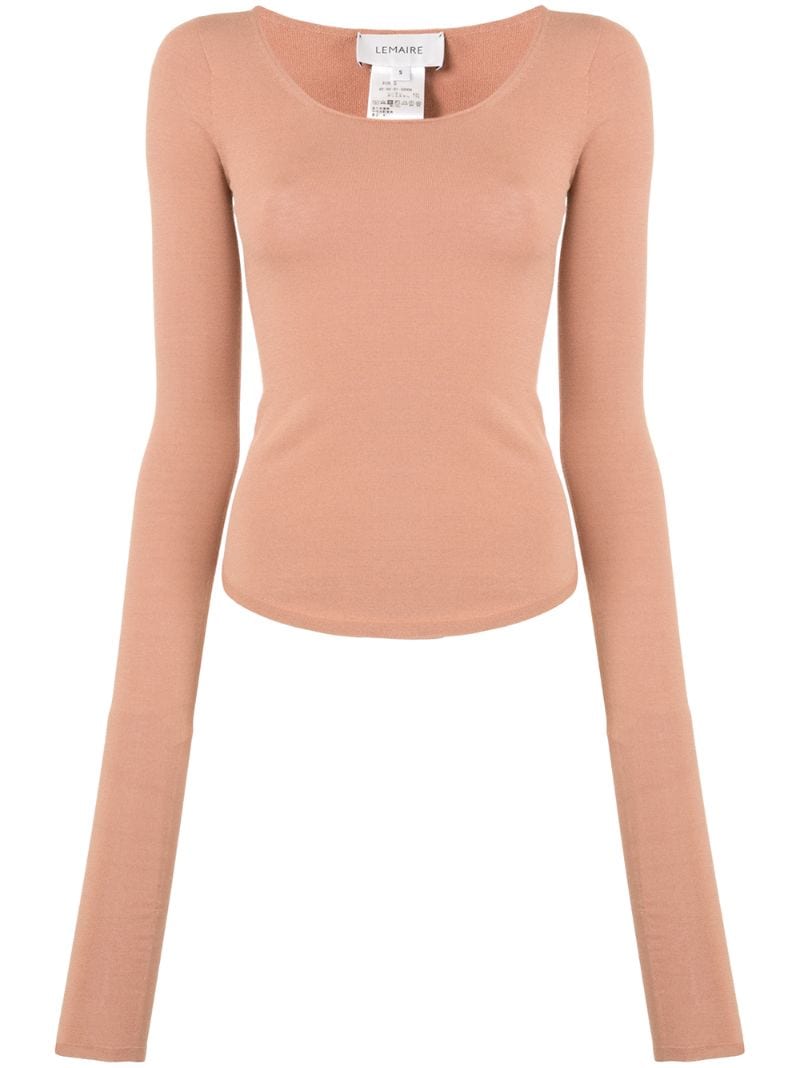 Lemaire Scoop Neck Jersey Knit T-shirt In Pink