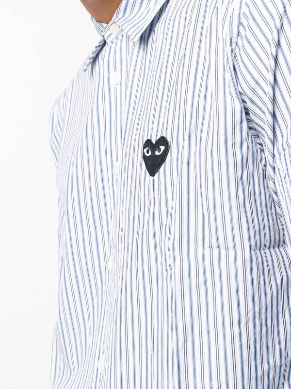 Comme Des Garçons Striped Crinkled Effect Shirt - Farfetch