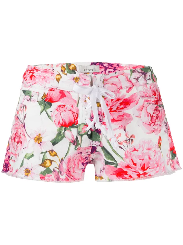 flower shorts denim