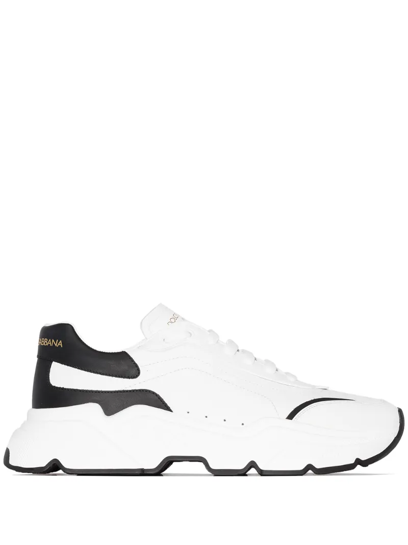 DOLCE & GABBANA DAY MASTER TWO-TONE LEATHER SNEAKERS
