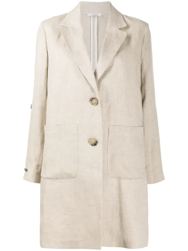 Peserico single-breasted Linen Coat 