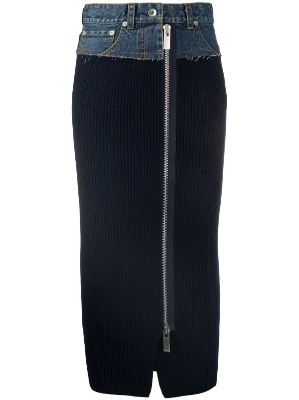 knit denim skirt