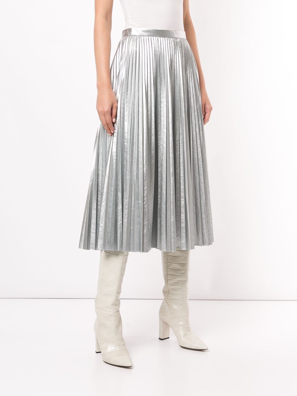 плиссированная юбка с эффектом металлик Tibi 1525348950