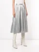Tibi pleated metallic skirt