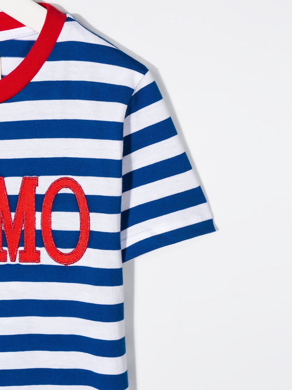 фото Alberta ferretti kids logo-patch striped t-shirt