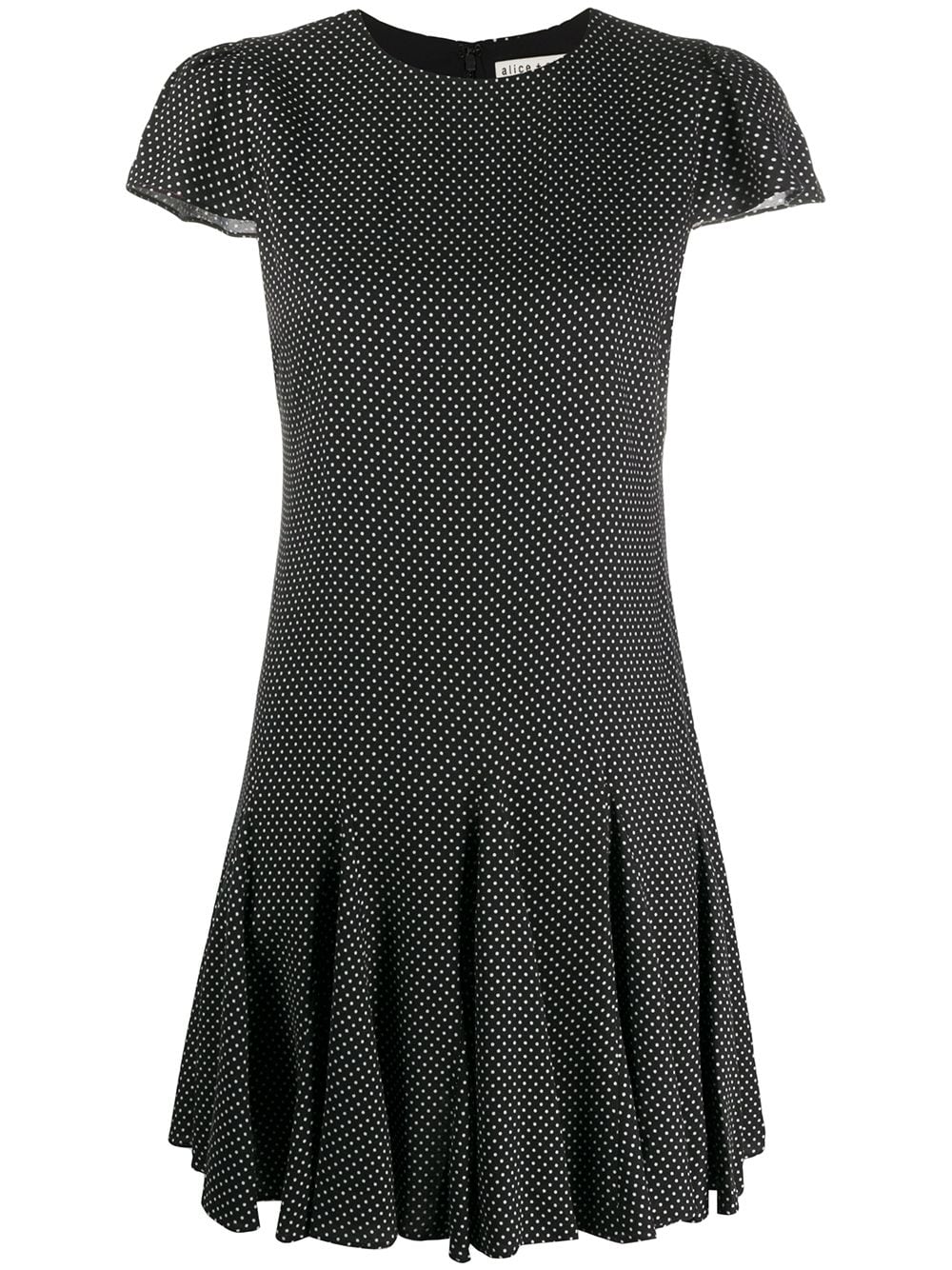 Alice And Olivia Dolly Polka Dot Print Dress In Schwarz