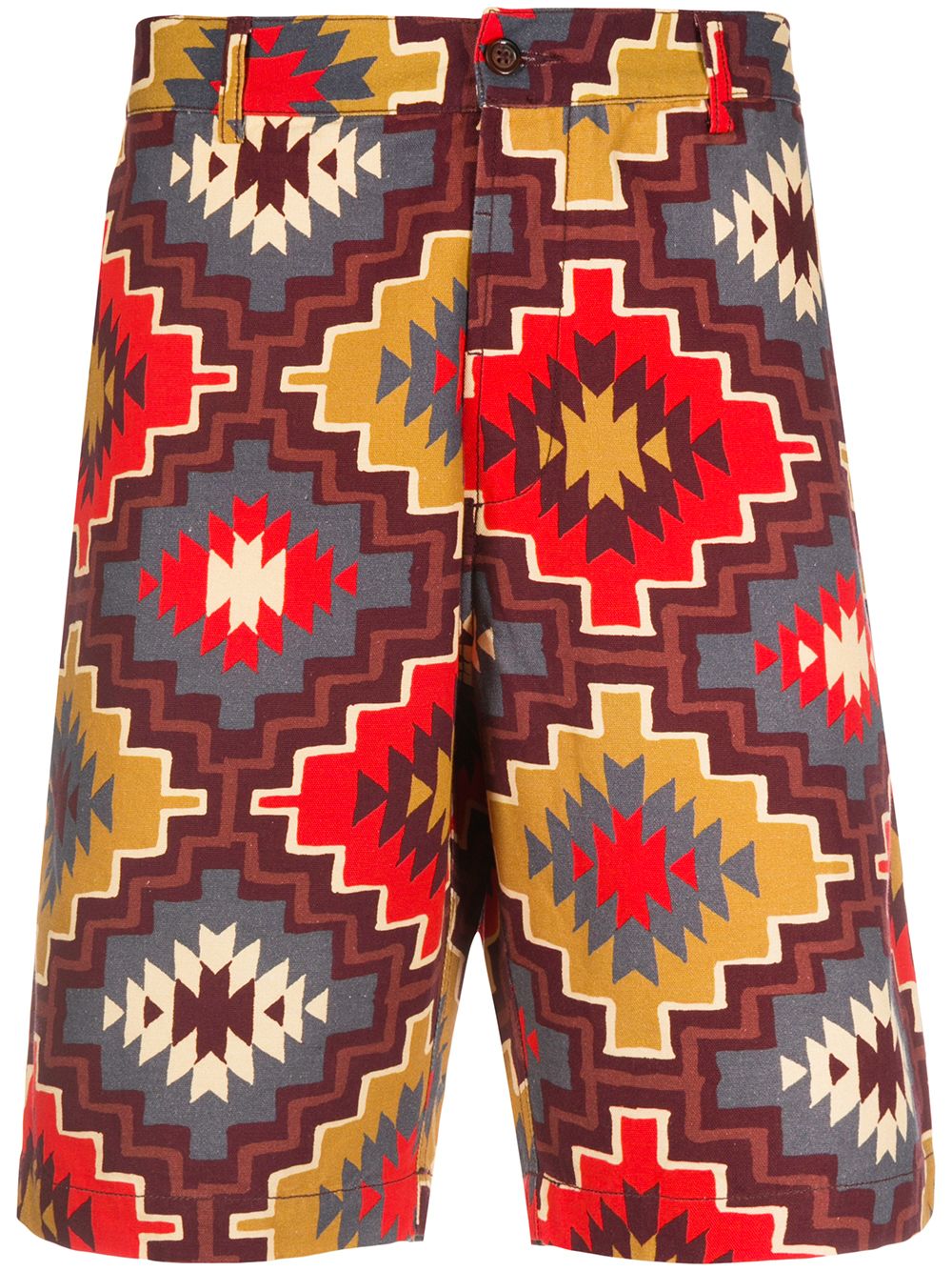 Universal Works Aztec Print Shorts In Brown