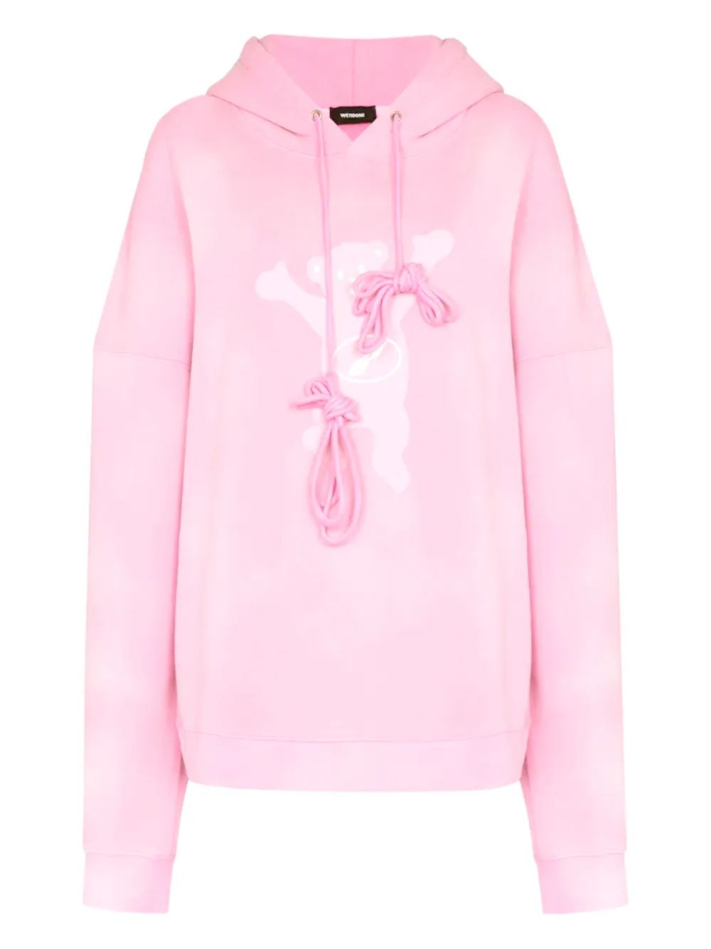 We11done teddy-print relaxed-fit hoodie | Pink | Image 1