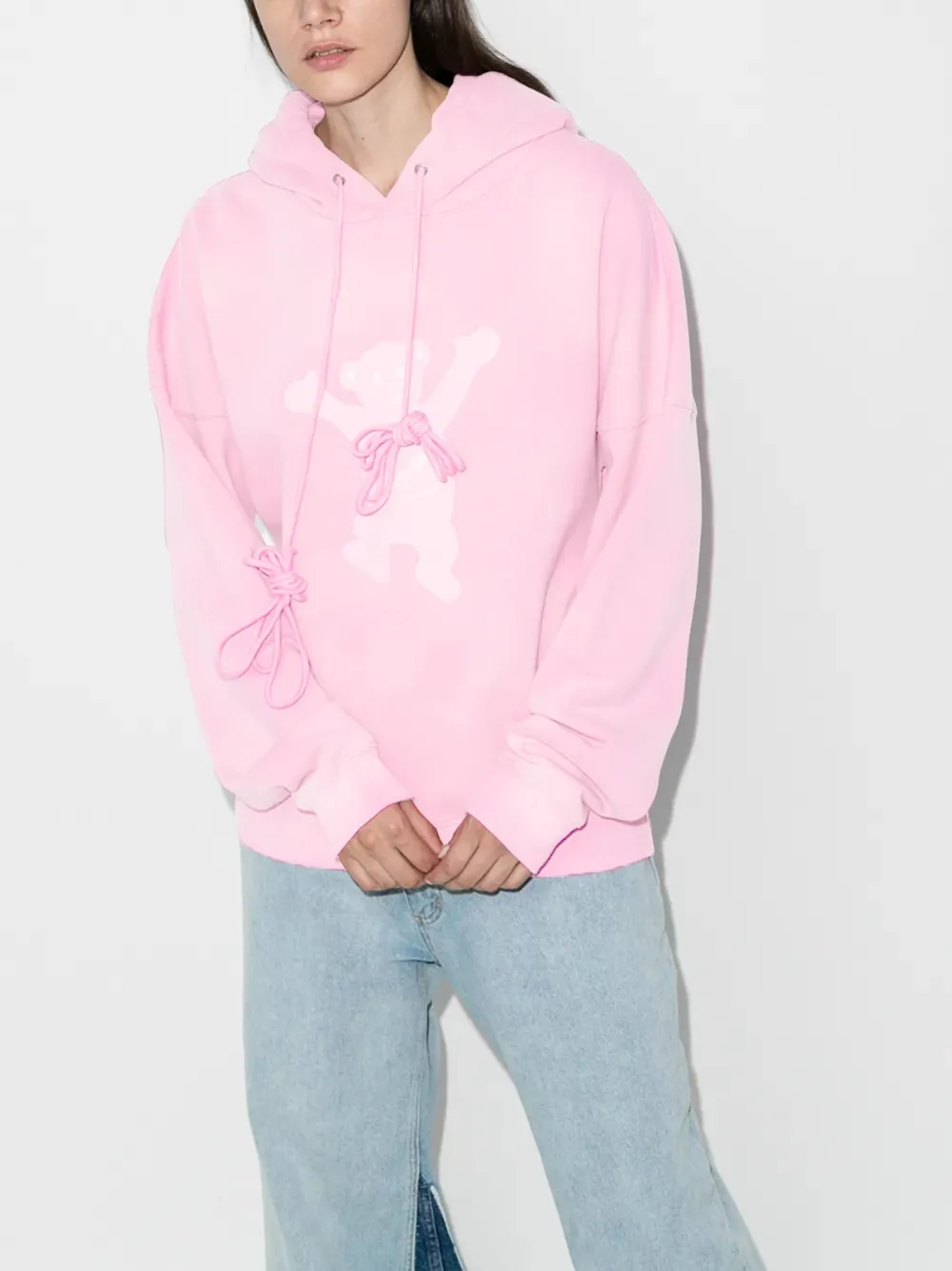 We11done Hoodie met teddybeerprint - Roze